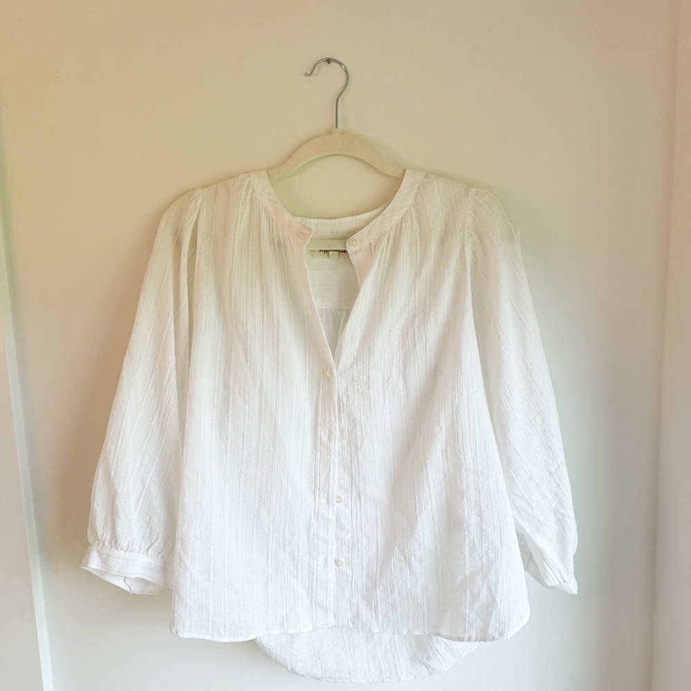 Madewell White Long Sleeve Top S